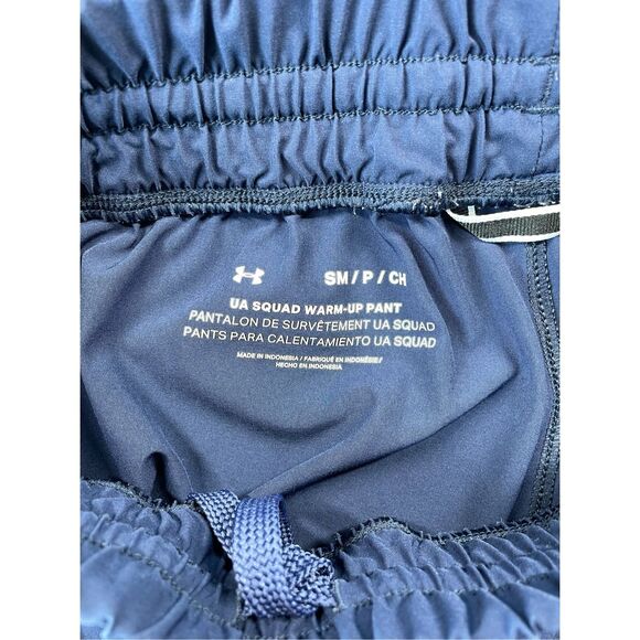 Under Armour Mens Warm Up Track Pants S Navy Blue Athletic Joggers Athleisure - Picture 8 of 10